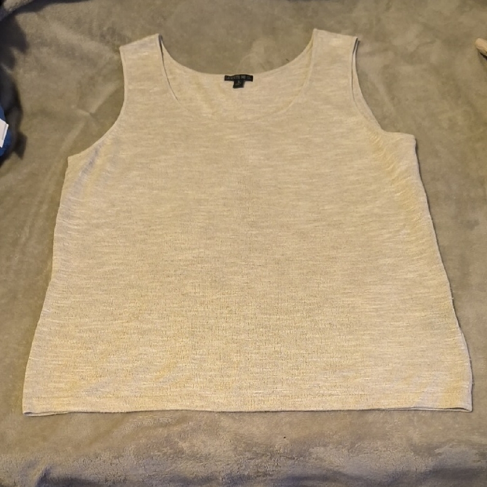 Lafayette 148 New York | Grey Sleeveless Linen Top